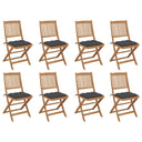 vidaXL Garden Chairs 2 pcs foldable with cushions solid acacia wood