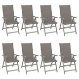 vidaXL Garden Chairs 2 pcs adjustable with cushions solid acacia wood