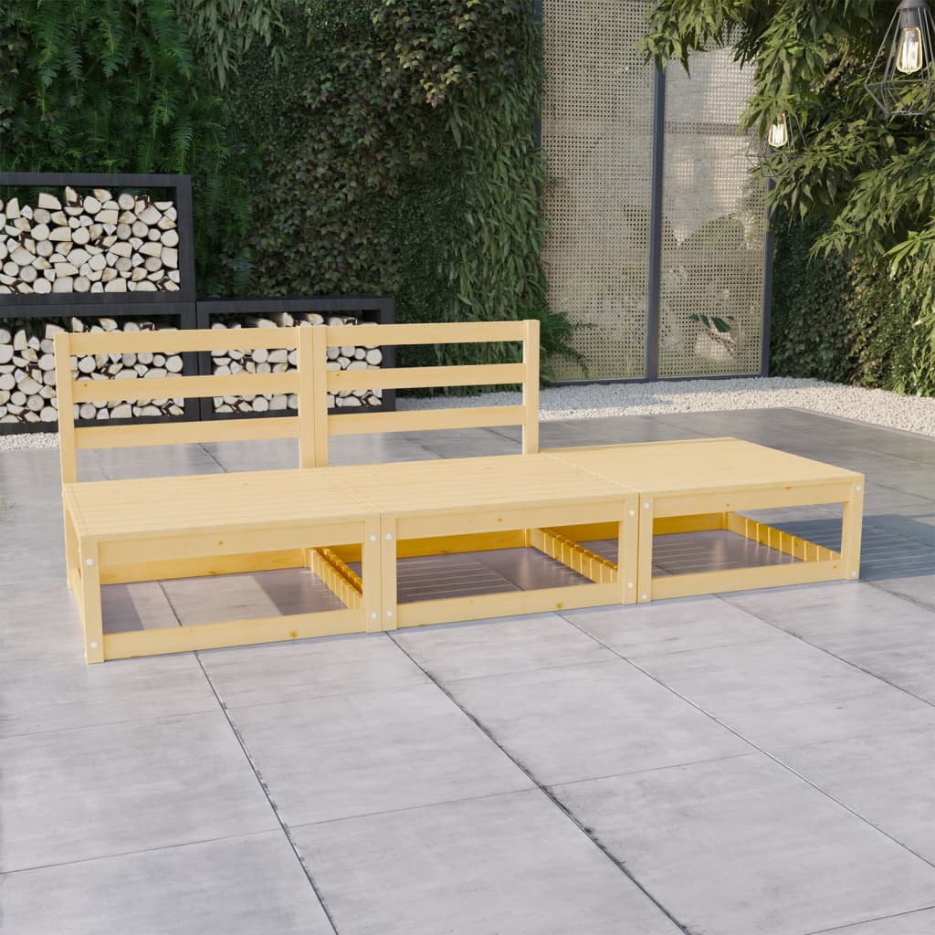 vidaXL 3-Piece Lounge Set Solid Pinewood