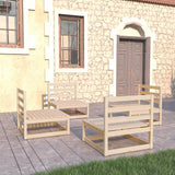 vidaXL 4-Piece Solid Pine Wood Lounge Set