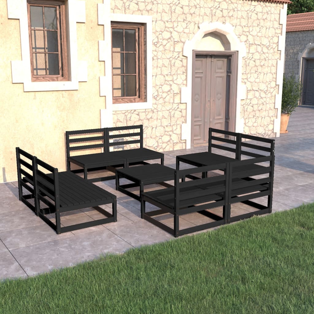 vidaXL 9-piece Lounge Set Solid Pine Wood