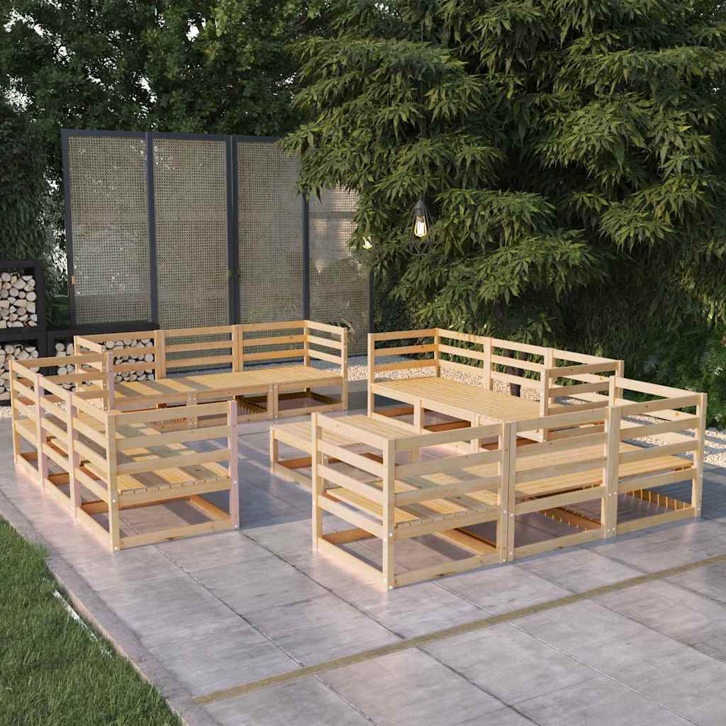 vidaXL 13-piece Lounge Set Solid Pine Wood