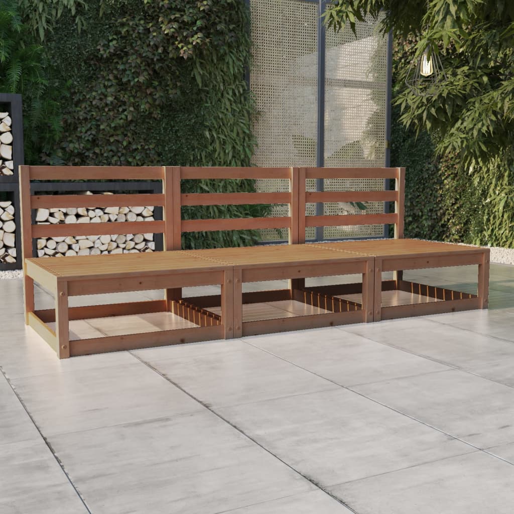 vidaXL 3-Seater Garden Bench Solid Pinewood