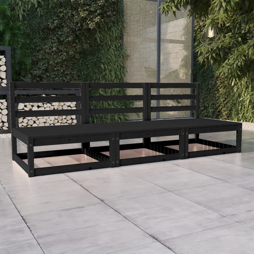 vidaXL 3-Seater Garden Bench Solid Pinewood