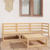 vidaXL 4-Piece Solid Pine Wood Lounge Set