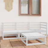 vidaXL 4-Piece Solid Pine Wood Lounge Set