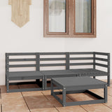 vidaXL 4-Piece Solid Pine Wood Lounge Set