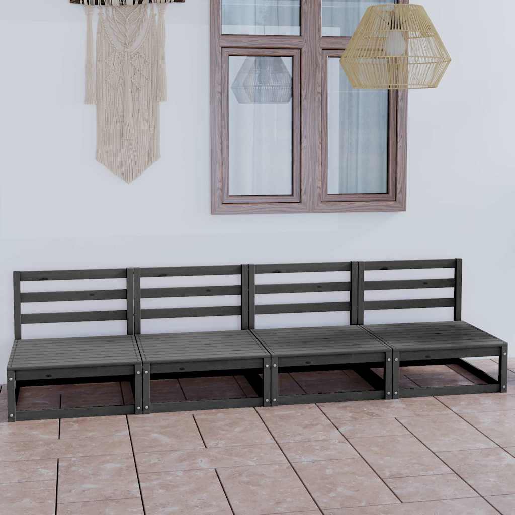 vidaXL 4-Seater Garden Bench Solid Pine Wood
