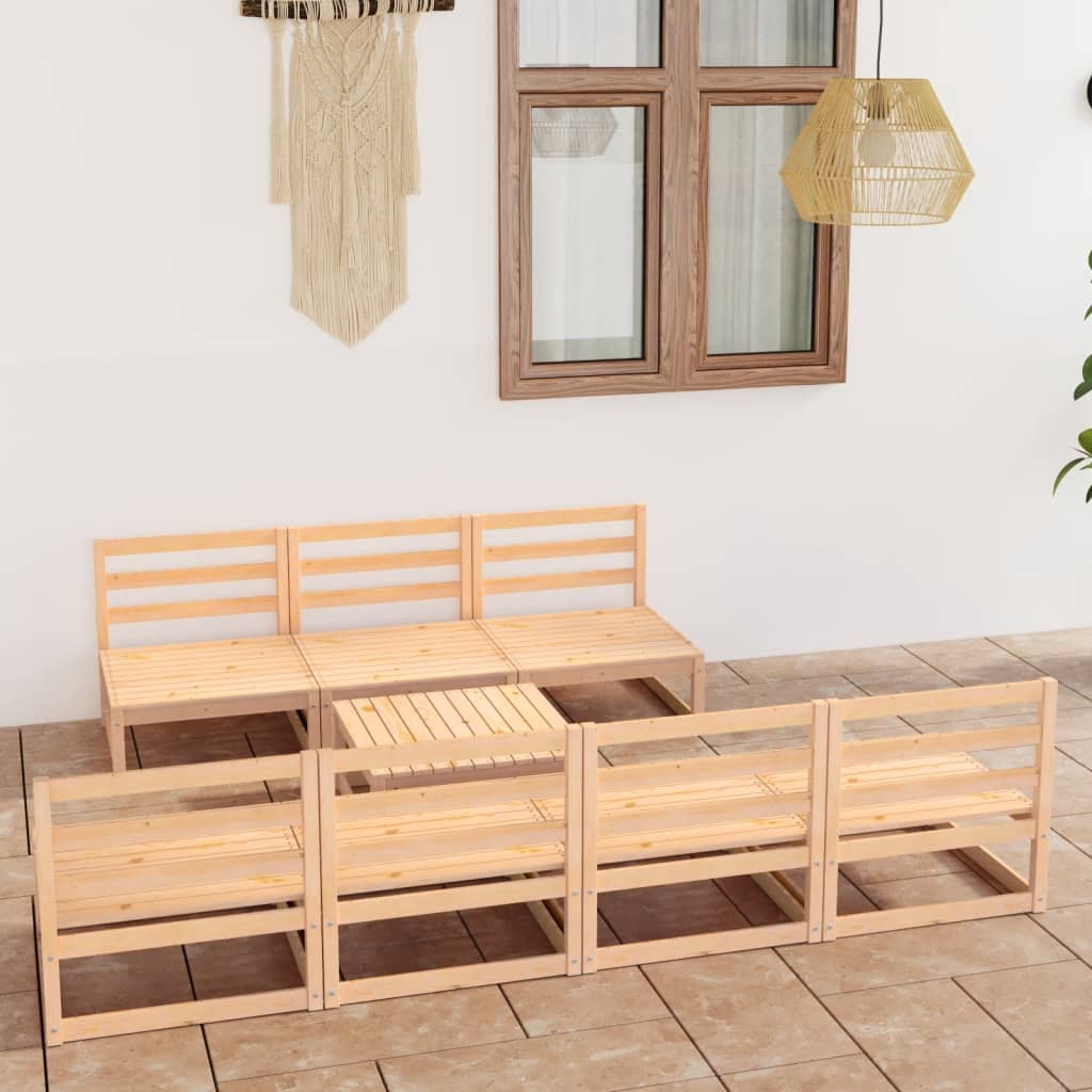 vidaXL 8-Piece Lounge Set Solid Pine Wood