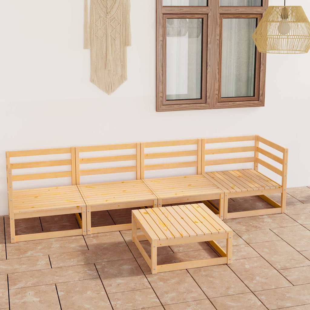 vidaXL 5-delige Loungeset massief grenenhout