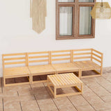 vidaXL 5-delige Loungeset massief grenenhout