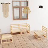vidaXL 4-Piece Solid Pine Wood Lounge Set