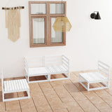 vidaXL 4-Piece Solid Pine Wood Lounge Set