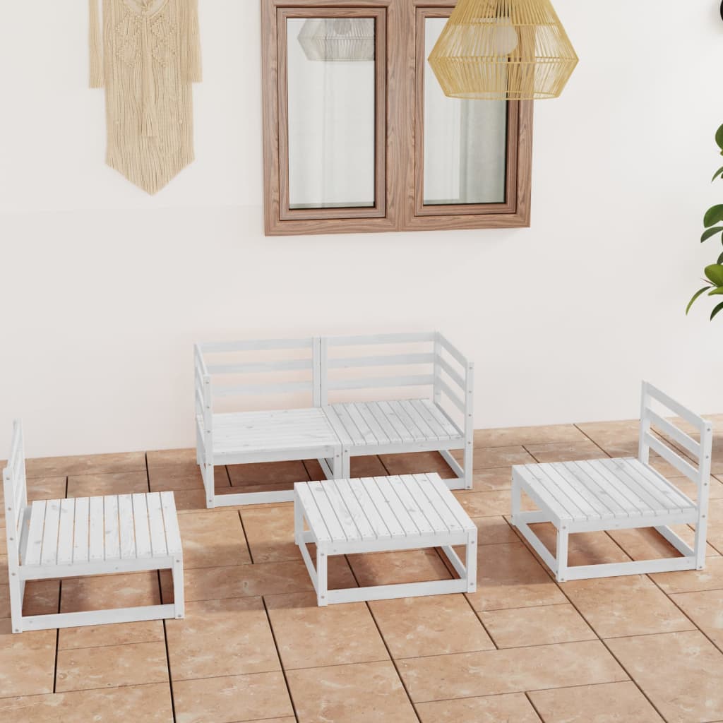 vidaXL 5-delige Loungeset massief grenenhout