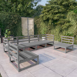 vidaXL 6-Piece Lounge Set Solid Pine Wood Grey