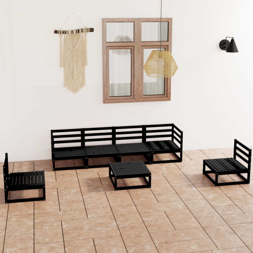 vidaXL 7-Piece Lounge Set Solid Pinewood Honey Brown