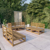 vidaXL 6-Piece Lounge Set Solid Pine Wood Grey