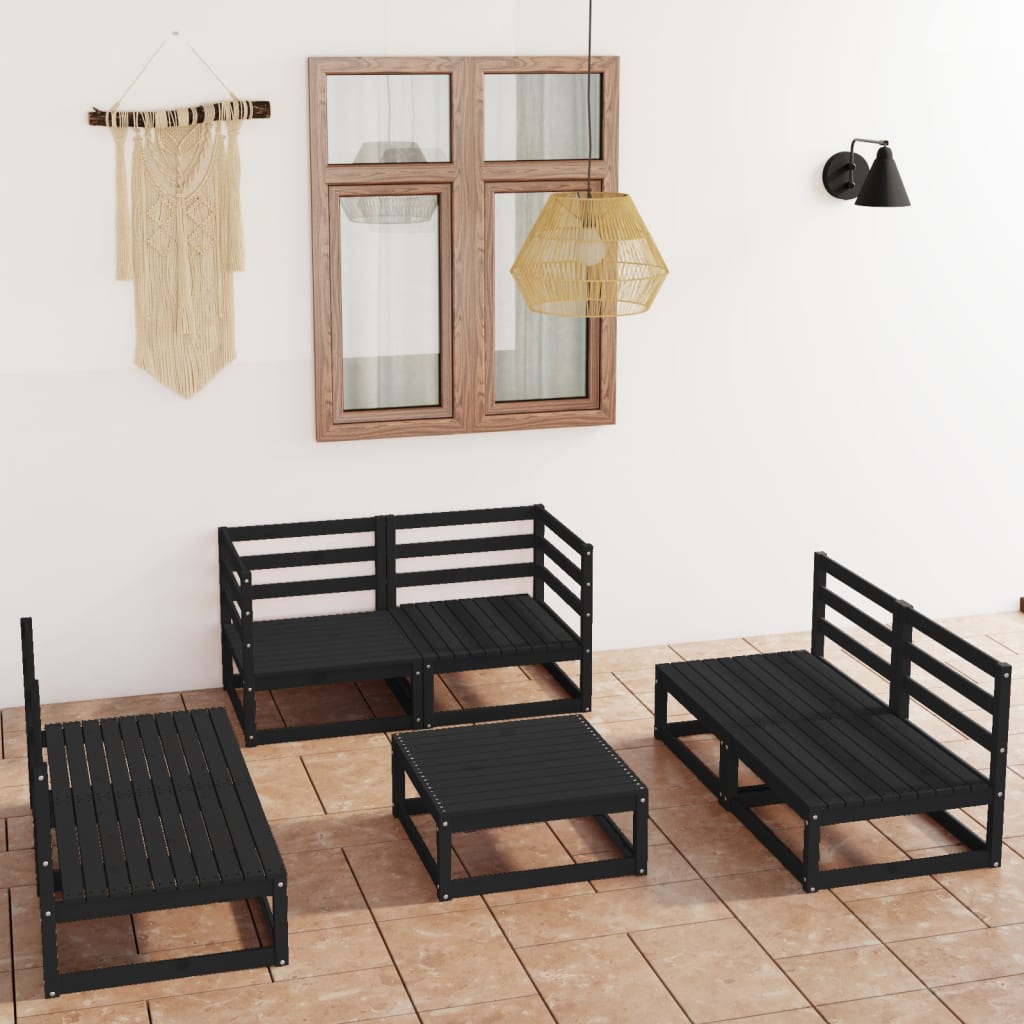 vidaXL 7-Piece Lounge Set Solid Pinewood Honey Brown