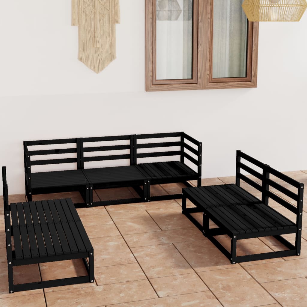 vidaXL 7-Piece Lounge Set Solid Pinewood Honey Brown