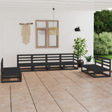 vidaXL 8-Piece Lounge Set Solid Pinewood Black