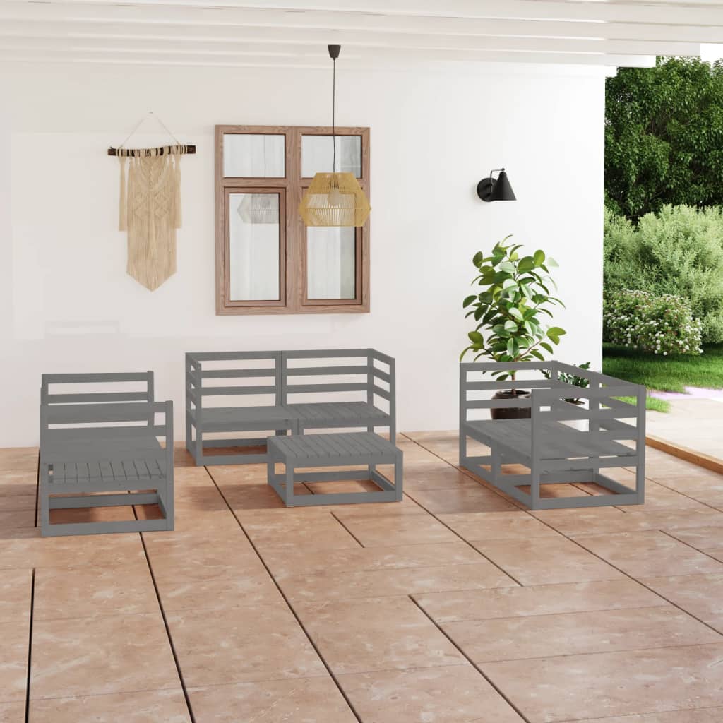 vidaXL 7-delige Loungeset massief grenenhout