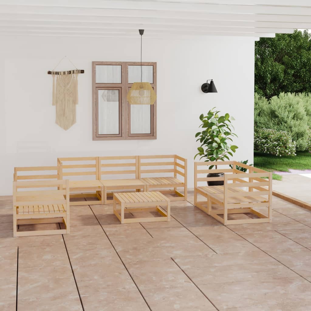 vidaXL 8-Piece Lounge Set Solid Pine Wood