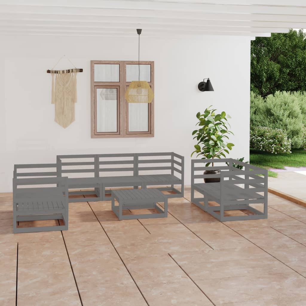 vidaXL 8-Piece Lounge Set Solid Pine Wood