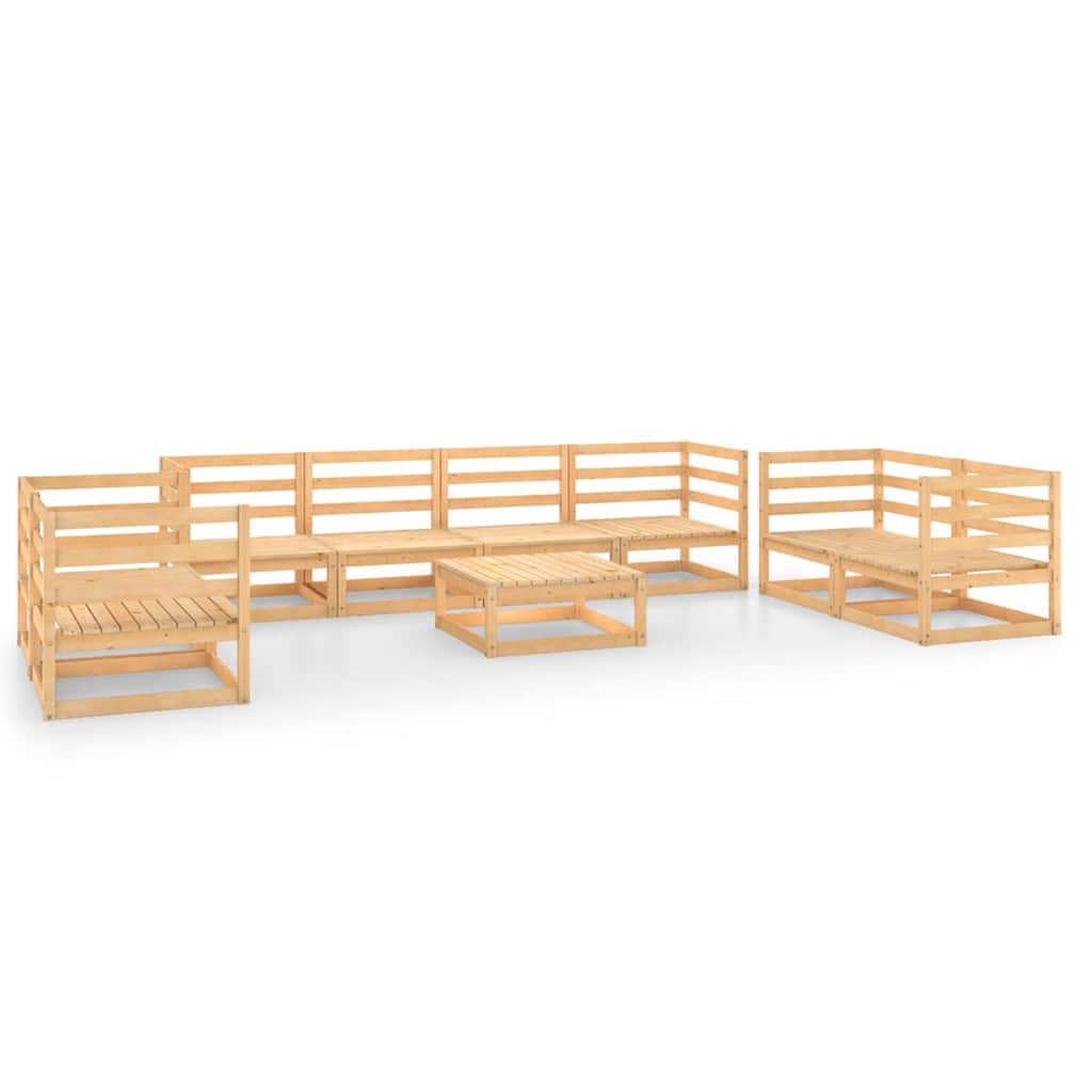 vidaXL 9-piece Lounge Set Solid Pine Wood
