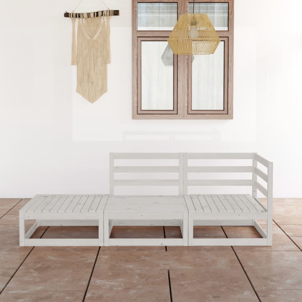 vidaXL 3-Piece Lounge Set Solid Pinewood