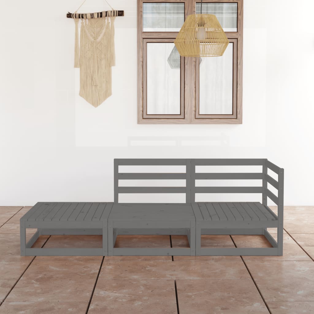 vidaXL 3-Piece Lounge Set Solid Pinewood