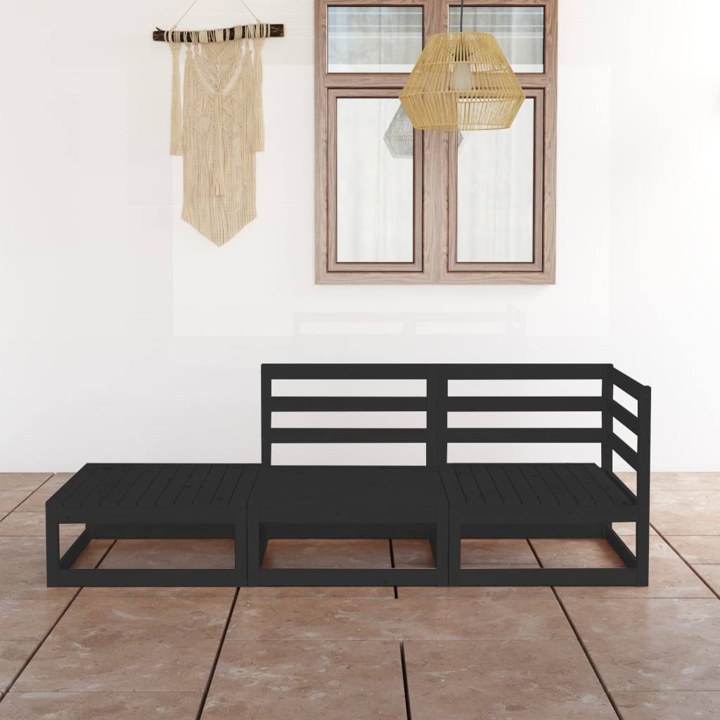 vidaXL 3-Piece Lounge Set Solid Pinewood
