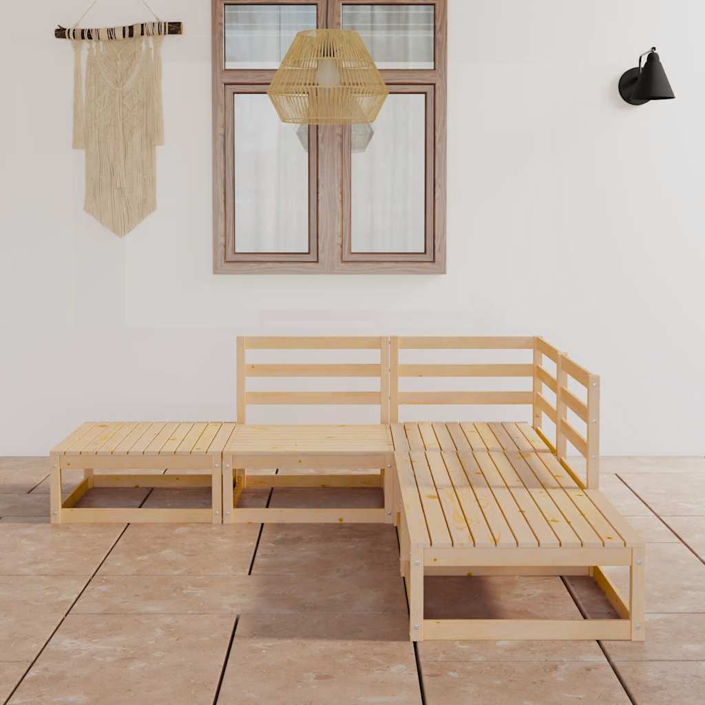 vidaXL 5-Piece Lounge Set Solid Pine Wood