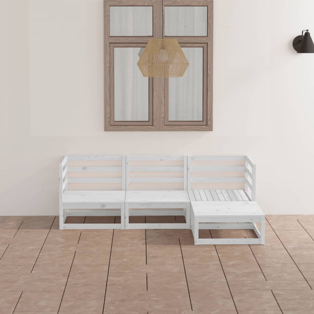 vidaXL 4-Piece Solid Pine Wood Lounge Set