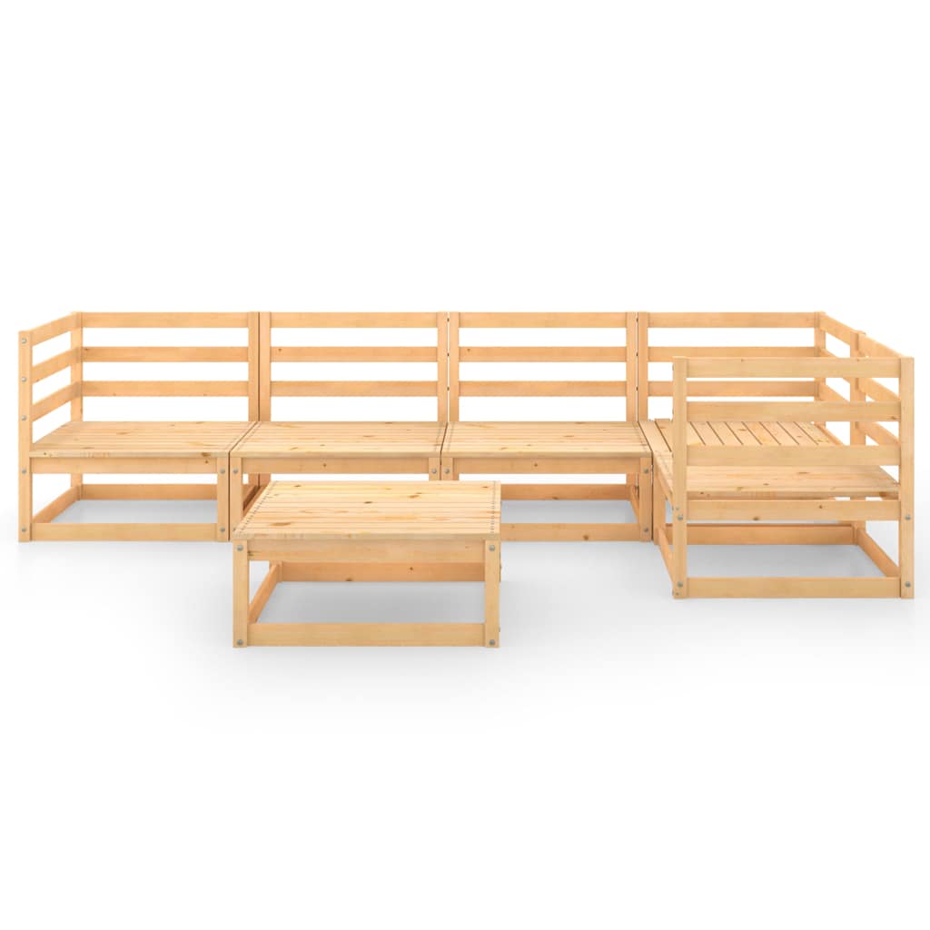 vidaXL 6-delige Loungeset massief grenenhout