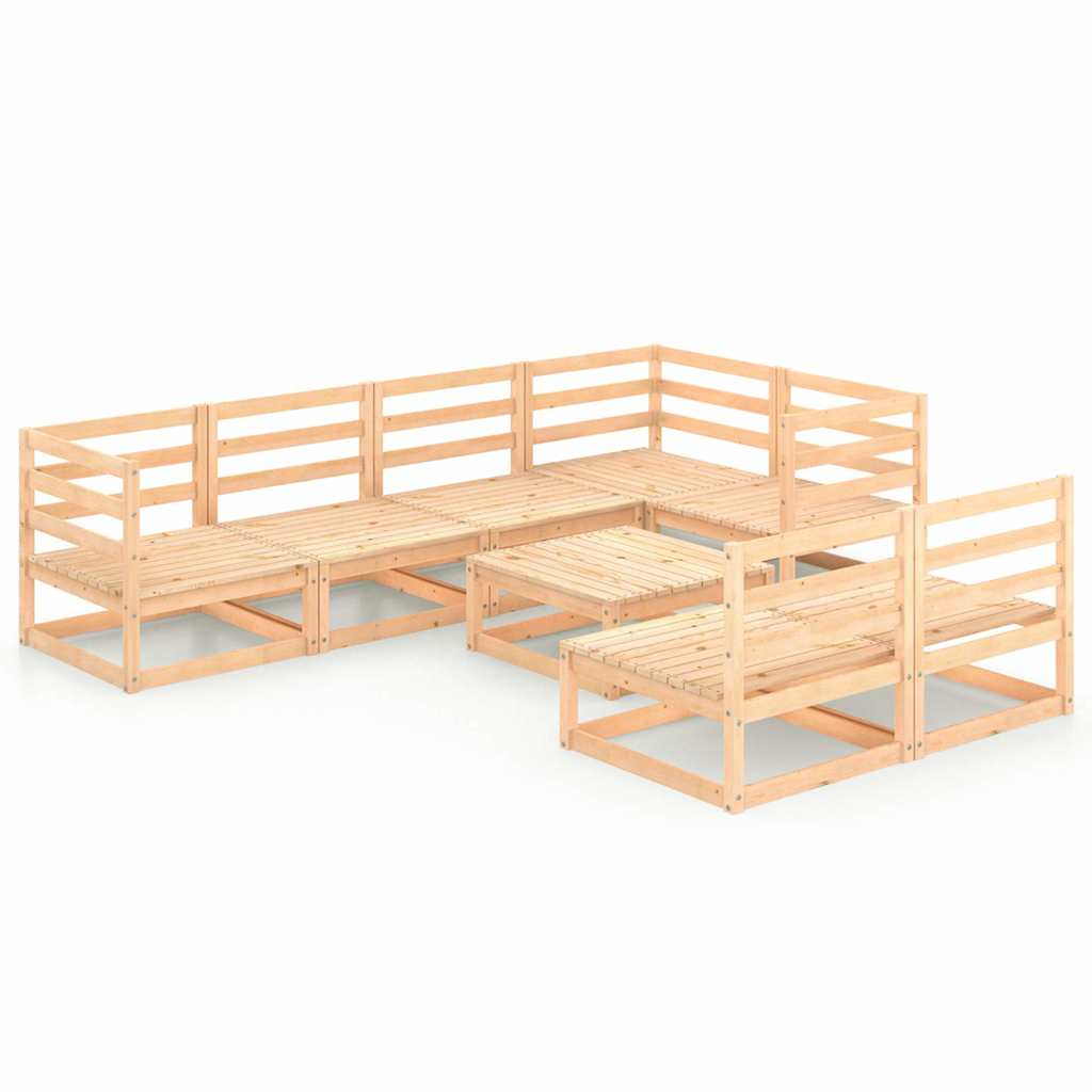 vidaXL 8-delige Loungeset massief grenenhout