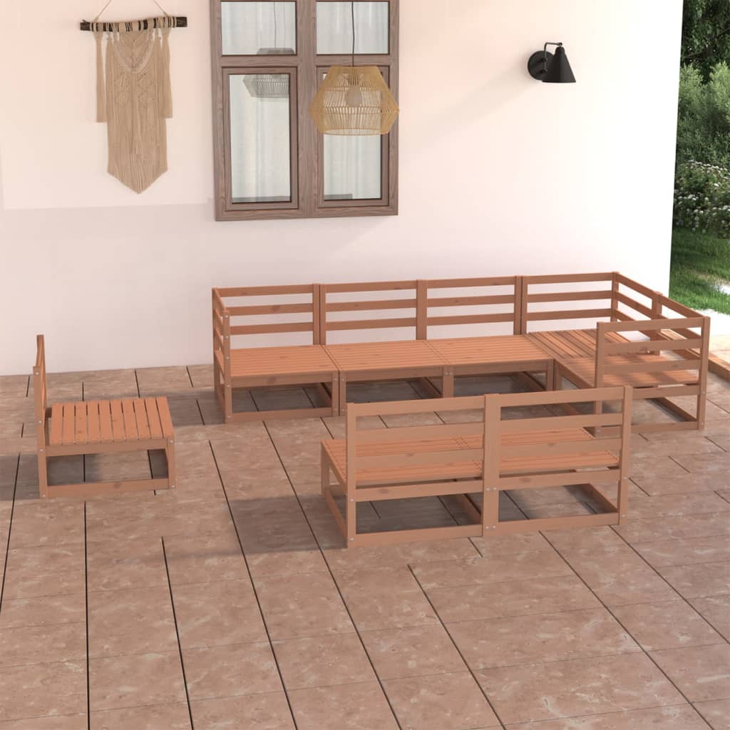 vidaXL 8-Piece Lounge Set Solid Pine Wood Grey