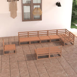 vidaXL 9-delige Loungeset massief grenenhout grijs
