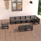 vidaXL 9-delige Loungeset massief grenenhout grijs