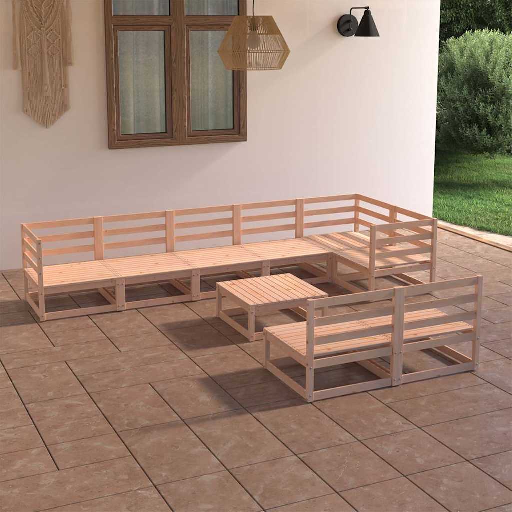 vidaXL 9-piece Lounge Set Solid Pine Wood