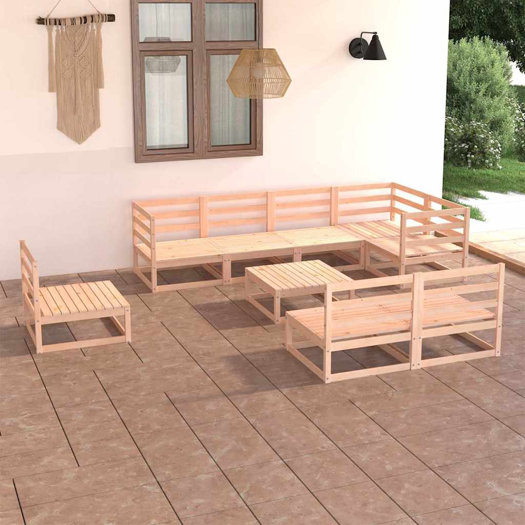 vidaXL 9-piece Lounge Set Solid Pine Wood