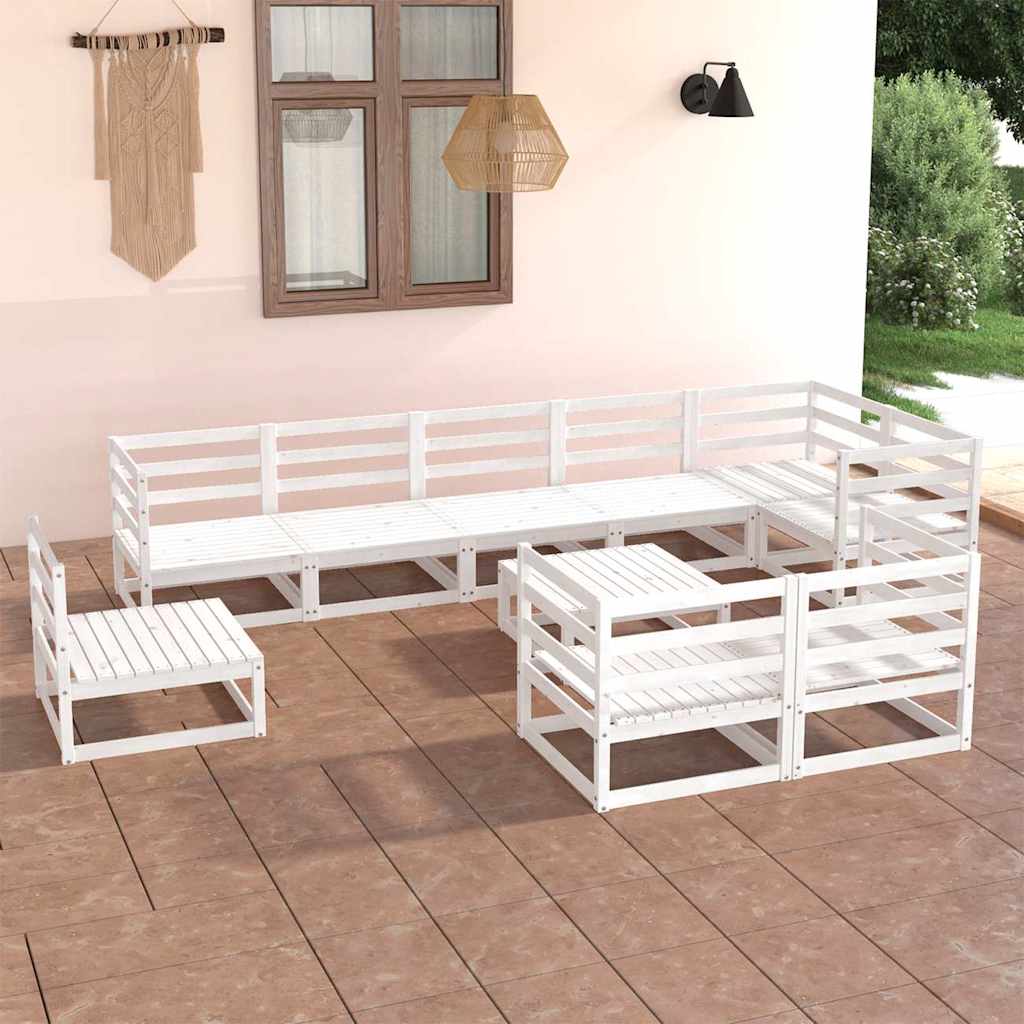 vidaXL 10-delige Loungeset massief grenenhout