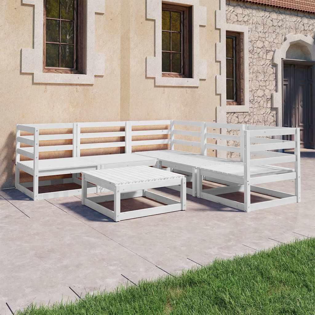 vidaXL 6-delige Loungeset massief grenenhout