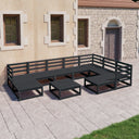 vidaXL 10-delige Loungeset massief grenenhout