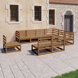 vidaXL 9-piece Lounge Set Solid Pine Wood Grey