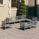 vidaXL Salon de jardin 9 pcs Bois de pin massif