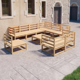 vidaXL 10-delige Loungeset massief grenenhout