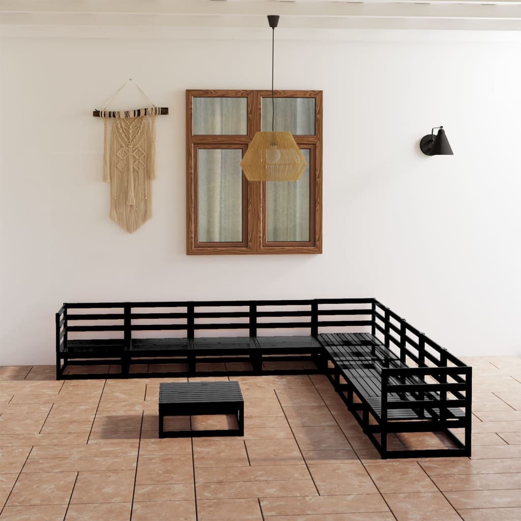 vidaXL 10-Piece Lounge Set Solid Pine Honey Brown