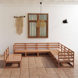 vidaXL 9-piece Lounge Set Solid Pine Wood Grey