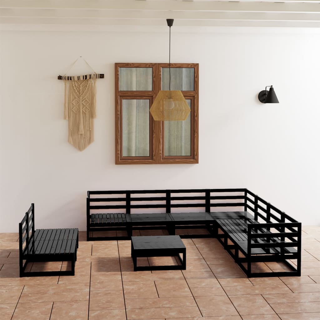 vidaXL 10-Piece Lounge Set Solid Pine Honey Brown