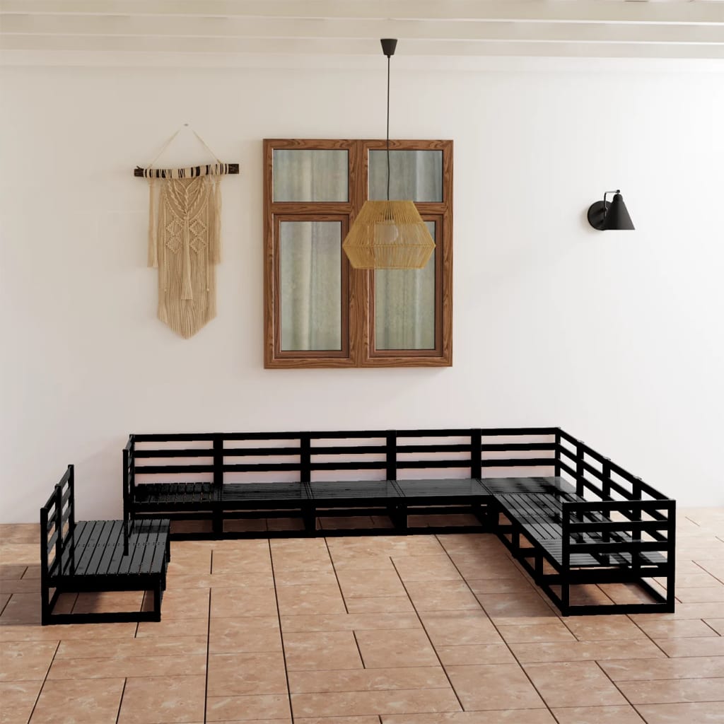 vidaXL 10-Piece Lounge Set Solid Pine Honey Brown